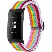 IMoshion Elastisches Nylonarmband für das Fitbit Charge 3 / 4 - Rainbow