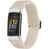 IMoshion Elastisches Nylonarmband für Fitbit Charge 5 - Beige