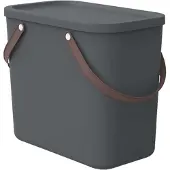 Rotho ALBULA, Aufbewahrungsbox, Anthrazit, Rechteckig, Kunststoff, Einfarbig, Drinnen