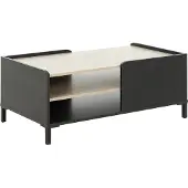 CALICOSY Gami Amsterdam Couchtisch – Nachbildung Kastanie und Schwarz – 106 x 60 x Höhe 42 cm