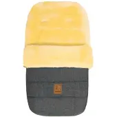 HEITMANN FELLE Fußsack "Eisbärchen - Lammfell Winterfußsack - Premium Qualität" mit echtem Lammfell, für Kinderwagen, Buggy, 5 Gurtschlitze, waschbar