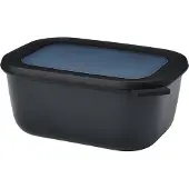 Mepal Multischüssel Cirqula - Mikrowellengeschirr - Multikom rechteckig 1500 ml - Nordic black - Meal prep box - Frischhaltedosen mit Deckel