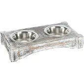 Trixie Tierfutter- und Tränketrog 30 x 16 x 5 cm Holz 200 ml weiß
