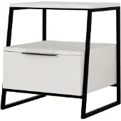 Decortie | Nachttisch Knospe Wit Spaanplaat 45x50x40 cm | NADUVI