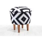 Atelier Del Sofa | Hocker Luiz Schwarz Mikrofaser 42x42x42 cm | NADUVI