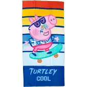 K-KIDS badetuch Peppa Pig 70 x 140 cm Baumwolle rot/blau