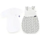 Träumeland Babyschlafsack TRÄUMELAND "Set Tropfen schwarz", Baby, Gr. 68/74, umlaufender Reißverschluss, schwarz, Obermaterial: 100% Baumwolle, Schlafsäcke Babyschlafsack