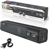 Adler Lautsprecher mit Alarm, , AD 1191, Bluetooth 5.0, Lautsprecherleistung 2 x 5 W, Batterie 1200 mAh, hochwertige Ausführung, Schwarz