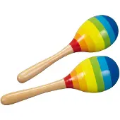 Goki Wood Stripes maraca: 20 cm