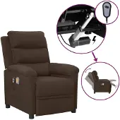 vidaXL Massagesessel Elektrisch Dunkelbraun Stoff