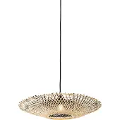 QAZQA - Orientalisch Orientalische Hängelampe I Pendellampe I Pendelleuchte schwarz mit Bambus 50cm - Rina I Wohnzimmer I Schlafzimmer - Bamboo Rund - LED geeignet E27