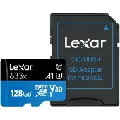 Lexar 633x, 128 GB, MicroSDXC, Klasse 10, UHS-I, Class 3 (U3), V30