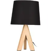 Ambiance Tischlampe schwarz mit Holzbeinen