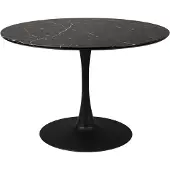 Housecraft living Maru Esstisch Rund 110 cm Marmor Optik Schwarz