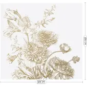 Kek Amsterdam Gravierte Blumen Goldtapete MW-029 - 300x280cm