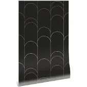 Kek Amsterdam Goldene Linien Tapete 100x280cm Schwarz/Gold MW-071