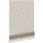 Kek Amsterdam Grafische Linientapete 100x280cm Sand WP-735