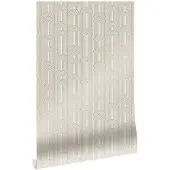 Kek Amsterdam Goldene Linien Tapete 100x280cm Naturweiß / Gold MW-077