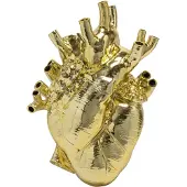 Seletti Love In Bloom Giant Resin Heart Vase Gold - , Love in Bloom Giant, Gold / Messing, Kunststoff, Design