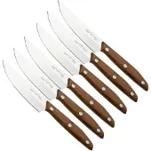 Due Cigni 1896 America 2C1019NOSET6, 6-teiliges Steakmesserset, Walnussholz