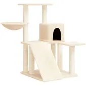 vidaXL Kratzbaum mit Sisal-Kratzsäulen Creme 82 cm