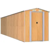 vidaXL Geräteschuppen Hellbraun 192x772x223 cm Verzinkter Stahl