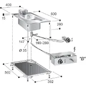 CombiSteel Profi Elektrofritteuse 10 L, 400V 7,25kW, mit 1 Korb und Ablassventil