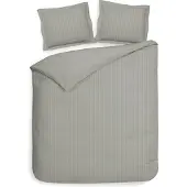 Heckett & Lane Heckett and Lane Banda Dbo 240 Cloud Grey Bettwäsche 1 x Bettbezug 240x220 + 2 x Kopfkissenbezug 80x80 Cloud-Grey Gestreift grau