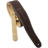 Martin strings Gitarrengurt 25" Wildleder mit Nähten Braun