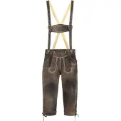 Haus Huberts Kniebundlederhose Herren sandgrau, Groesse:58