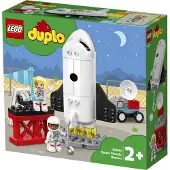 LEGO 10944 DUPLO Spaceshuttle Weltraummission, Spielzeug-Rakete mit Steine für Kleinkinder ab 2 Jahre, mit Astronauten-Figuren