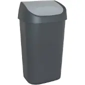 Allibert Abfalleimer mit Schwingdeckel schwarz 50L