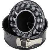 Zenker Backform Black Metallic 6506, Flach- & Rohrboden, Stahl, Ø 18 cm, schwarz, antihaftbeschichtet, Springform