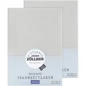 Zöllner Spannbetttuch Doppelpack Jersey hellgrau 8380347510