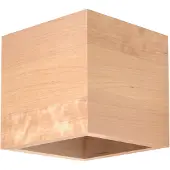 Sollux Wandleuchte QUAD Naturholz 1xG9 8W Holz 10x12x10cm