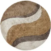 HK Living Badezimmerteppich Ø 120 cm Baumwolle Beige