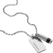 Diesel Halskette Brave Armor Double Pendant DX1156040 Silberfarben
