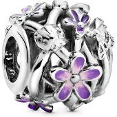Pandora Damen Openwork Lila Gänseblümchen Perlen - Pandora Stil Silber Schmuck