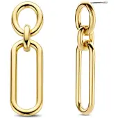 Ti sento Ohrringe - 925er Sterlingsilber The Rectangular Link - Gr. unisize - in Gold - für Damen