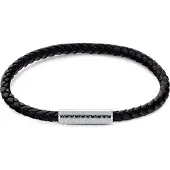 Calvin Klein für Herren. 35000101 Geflochtenes Lederarmband Wrapped & Braided schwarz (OSFA), Lässig, Rostfreier Stahl