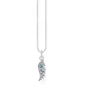 Thomas Sabo Halskette Phönix Flügel mit Blauen Steinen Silber