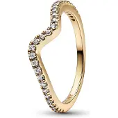 Pandora 162539C01 Damenring Funkelnde Welle Goldfarben