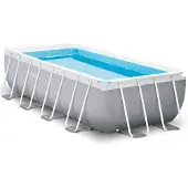 Intex 26788GN Prism Frame Pool rechteckig 400x200x100 cm Set mit Pumpe und Leiter