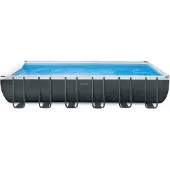 Intex 26368 ex 26362 Ultra XTR Premium Frame Rechteckig Aufstellpool 732x366x132cm, inkl. Sandfilterpumpe ,Deluxe Reinigungskit, Leiter, Abdeckplane, Bodenmatte,