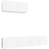 vidaXL 3-tlg. TV-Schrank-Set Weiß Holzwerkstoff