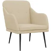 vidaXL Sessel Creme 63x76x80 cm Stoff