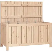 vidaXL Gartentruhe 121x55x64 cm Massivholz Kiefer