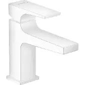 Hansgrohe Waschtischmischer Metropol mit Push-Open Ablaufgarnitur mattweiß mattweiß kurzer Auslauf mit Push-Open Ablaufg.