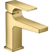 Hansgrohe Metropol Einhebel-Waschtischmischer 100 mit Hebelgriff für Handwaschbecken mit Push-Open Ablaufgarnitur, Polished Gold Optic