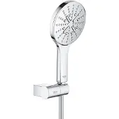 GROHE 26580000, Handduschbrause mit Kopf, Chrom, Chrom, Silikon, Wand, 9,5 l/min, Deutschland